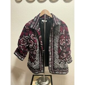 Coldwater Creek Paisley Print Blazer Jacket size w18